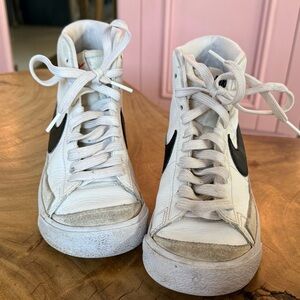 Nike Blazers White and Black High-Top Sneakers